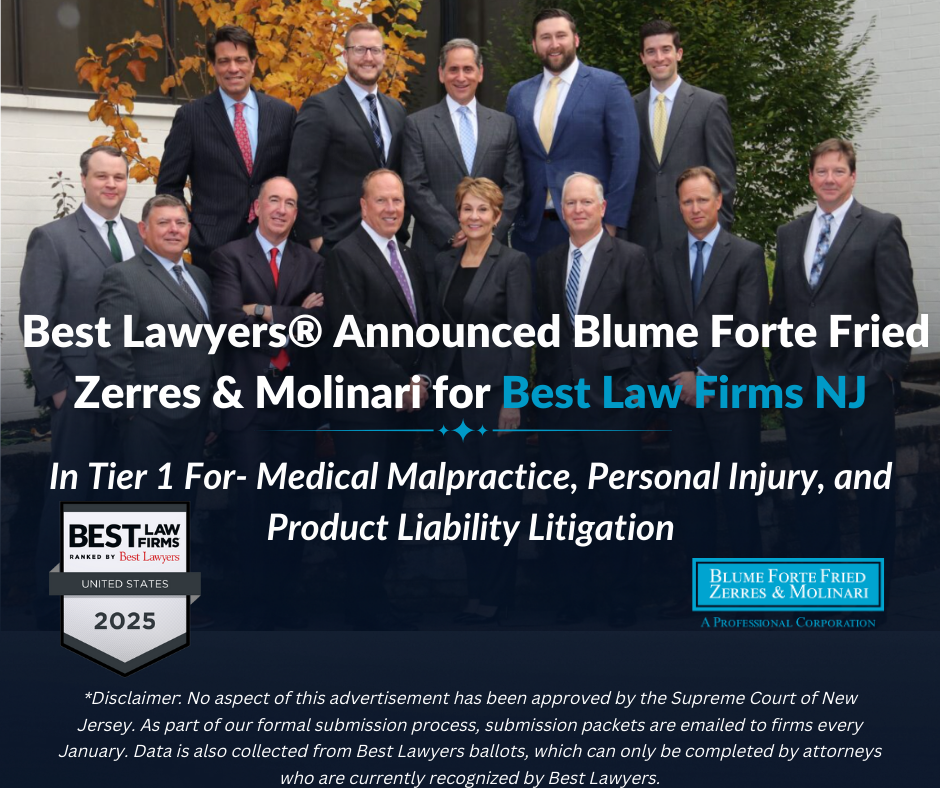 Blume Forte Fried Zerres & Molinari Recognized as Tier 1 Best Law Firm in NJ by Best Lawyers®